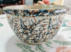 Vintage Red Wing Spongeware Blue-Rust Pottery #8 -8 1/4" 6 Panel Mixing Bowl 2QT