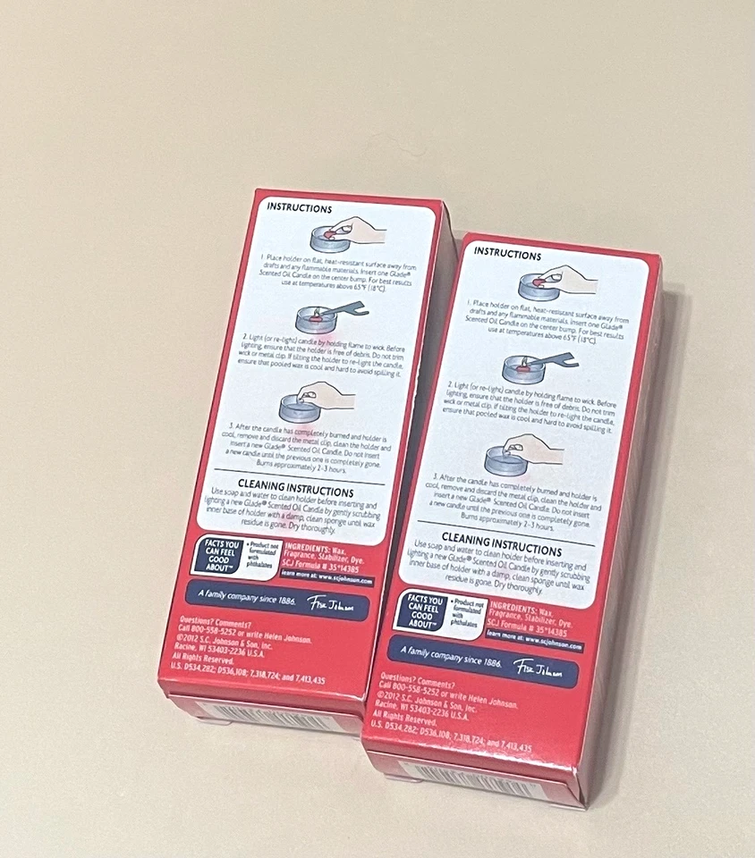 Recargas de velas de aceite perfumado GLADE retiradas 'Apple Cinnamon' en lote de 2 Foto 2 de 4