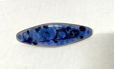 Handmade Enamel on Copper Hair Barrette- Blue-2" barrette- Inga Enamels