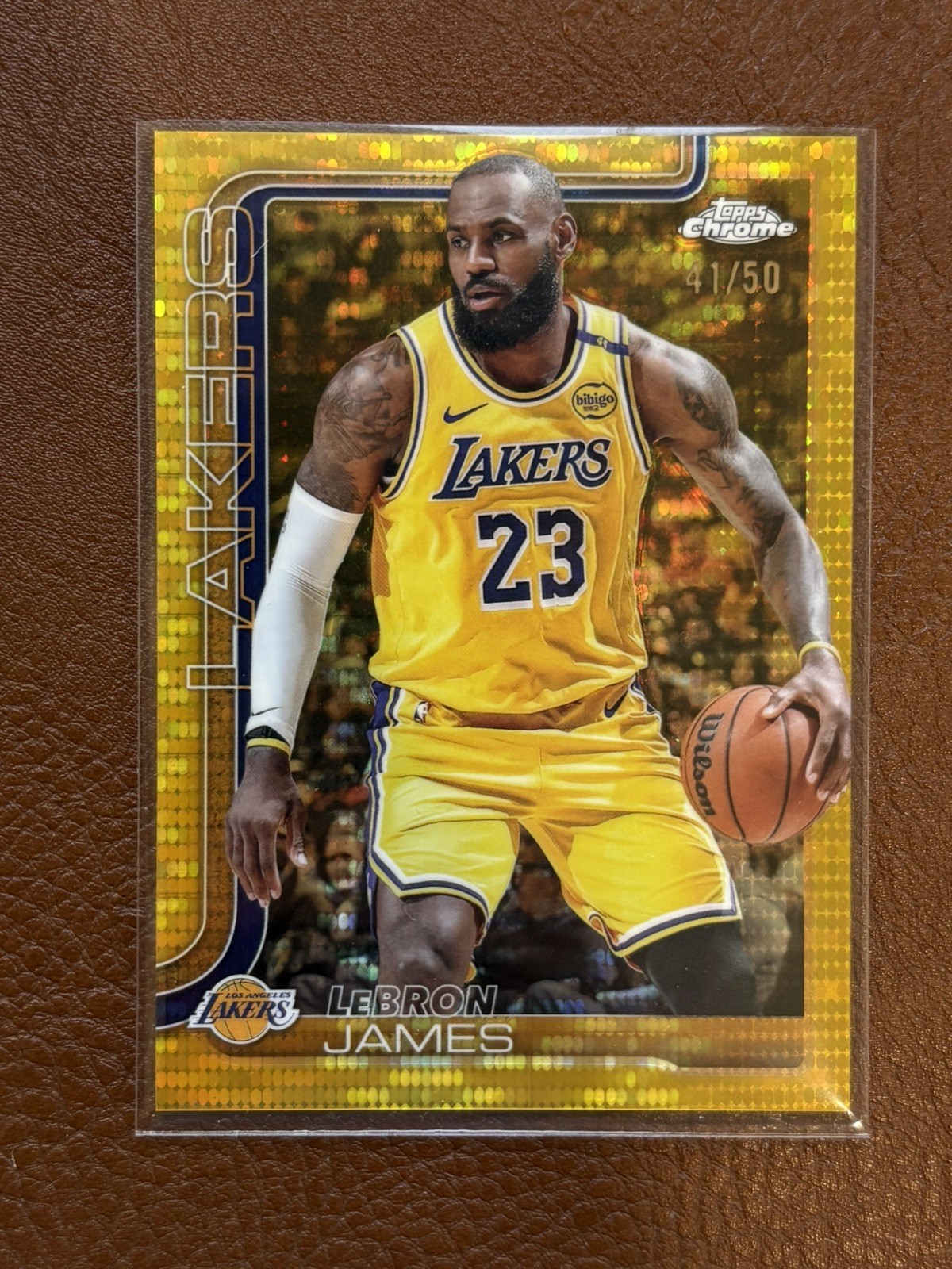 2025-26 Topps Chrome LeBron James #127 Gold Pulsar Refractor /50