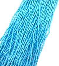 12/0 3Cut Czech Opaque Blue Glass Seed Beads-full Hank