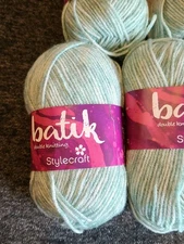 Batik Mint green Double Knitting Stylecraft yarn Skein  80 % Acrylic 20 %Wool 