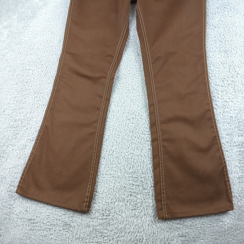Vintage 70s JC Penney Jeans Mens 29x30 Brown Superdenim Flared Western Contrast - Picture 9 of 22
