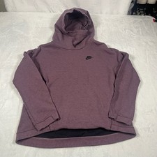Nike Womens Funnel Neck Hoodie Plum Purple Heather Fleece Pullover Small S