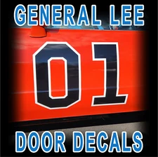 Dukes of Hazzard GENERAL LEE 01 Door Decals / Decal Sticker Kit - LAMINATED PAIR