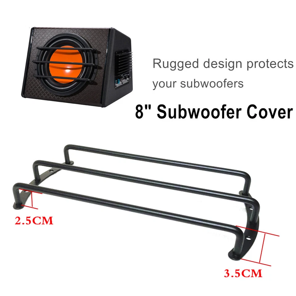 8"Inch Speaker Car Audio Sub Woofer Grill Subwoofer Metal Grille Black Bar Cover - Image 4 of 4