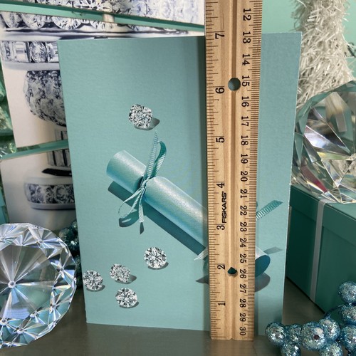 Tiffany&Co Holiday Greeting Card Envelope Blue Diamonds Novelty 7”x5” - Picture 8 of 9