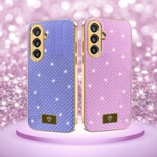 For Samsung Galaxy A16 A56 A55 Bling Diamond Gradient Glitter Plating Back Case