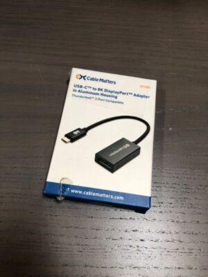Cable Matters USB-C to 8K DisplayPort DP HDR TB4 TB3 USB Aluminum  Adapter