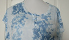Two New Directions Nightgowns Short Sleeve Blue and Floral Prints Size Large — photo 3