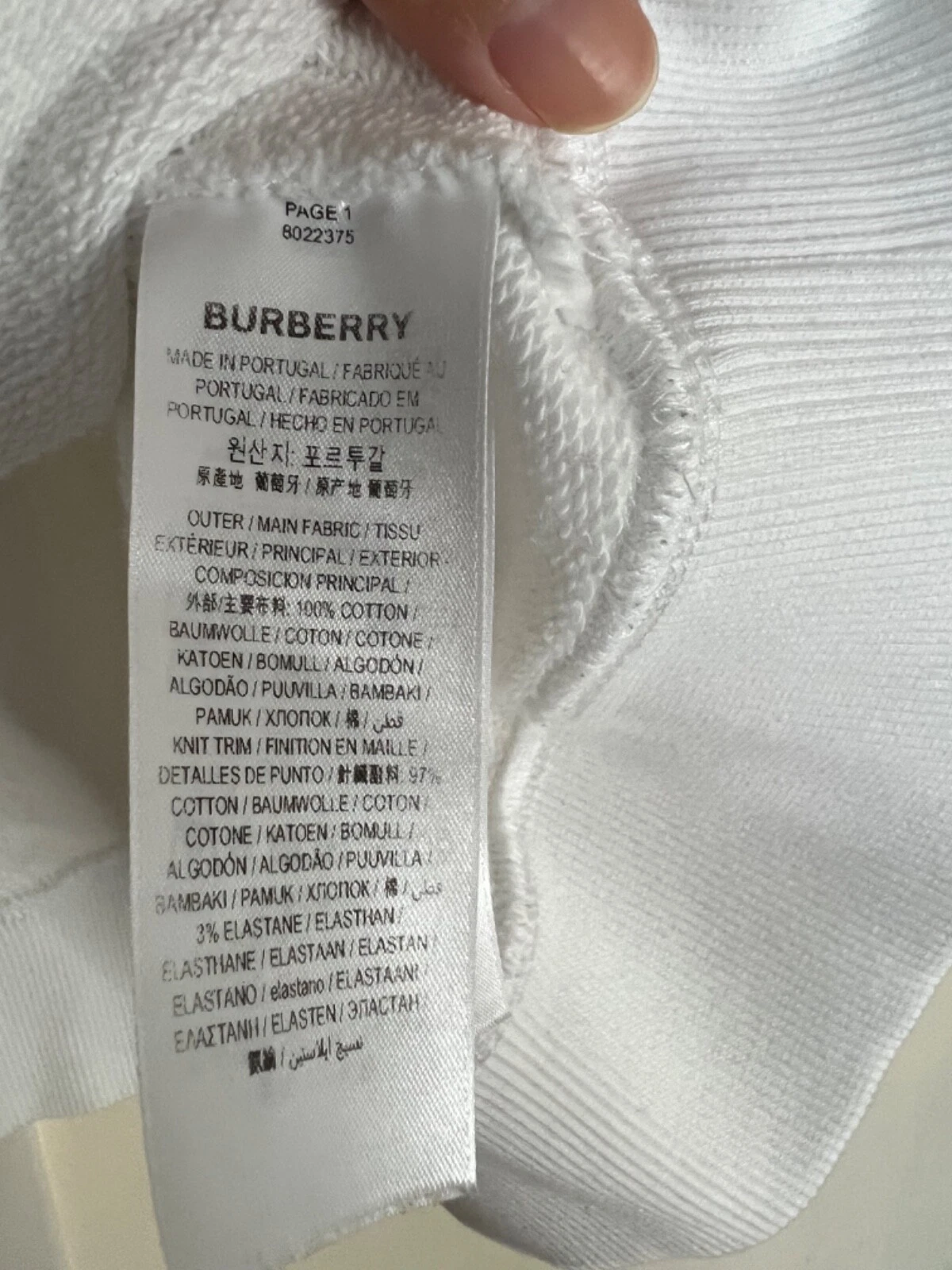 Felpa con cappuccio autentica Burberry nuova senza etichette taglia large