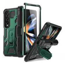 Poetic Spartan For Samsung Galaxy Z Fold 4 Case with Built-in Screen Green