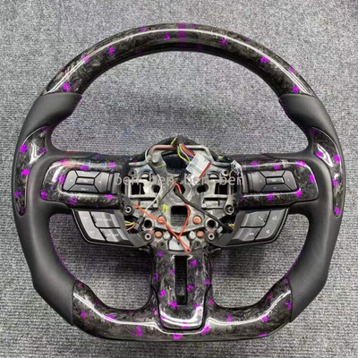 Purple Forged Carbon Fiber Steering Wheel For Ford Mustang GT Shelby 2015-2023