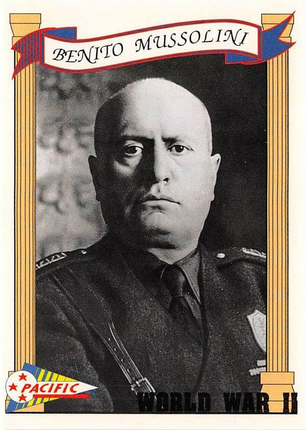 オリジナル盤 / Romano Mussolini Benito Mussolini trading card WWII 1992 Pacific #21 Italian