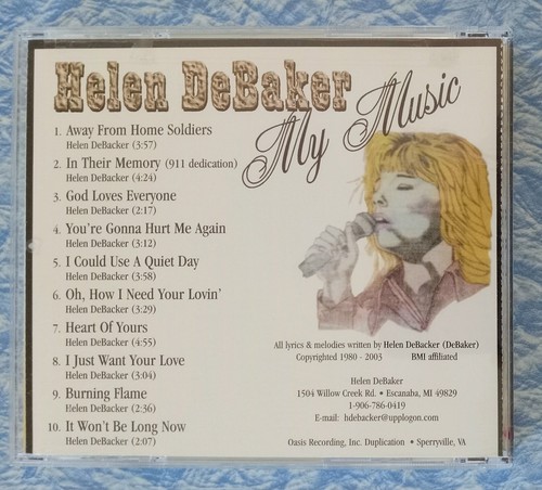 HEAR ESCANABA MI YOOPER COUNTRY Helen DeBaker "My Music" CD MICHIGAN - Foto 2 di 5