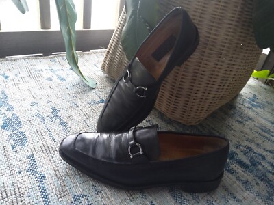 Mercanti Florentini Mens Sz 12M Black Leather Penny Loafers  display picture 2
