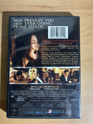 The Strangers (DVD, 2008) Unrated Liv Tyler Scott Speedman Horror Bryan Bertino - Picture 3 of 4