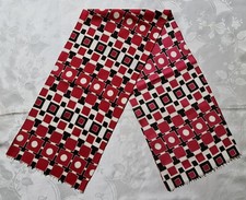 GENTS SCARF VINTAGE AUTHENTIC GEOMETRIC ART RED BLACK WHITE LONG MEN'S