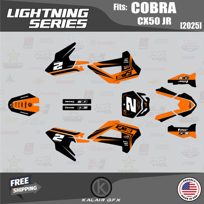 Graphics Kit for COBRA CX50 JR (2025) Lightning Series - ORANGE