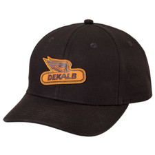 DEKALB SEED K-Products BLACK TWILL Leather Patch CAP HAT BRAND NEW DS26