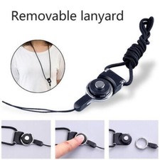 4x Cell Phone Mobile Neck Lanyard Strap ID Card Key Ring Holder Detachable Black