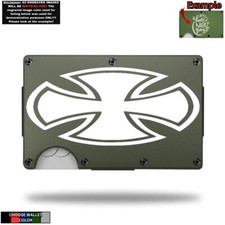 MALTESE CROSS Laser Engraved Onto An Aluminum Wallet
