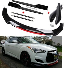 For Hyundai Veloster Front Rear Bumper Lip Spoiler Splitter Body Kit Side Sk For Hyundai Veloster Front Rear Bumper Lip Spoiler Splitter Body Kit Side Sk