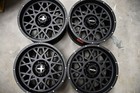Set 4 18x9 Vision Rocker Satin Black Wheels 6x5.5 -12mm Rims