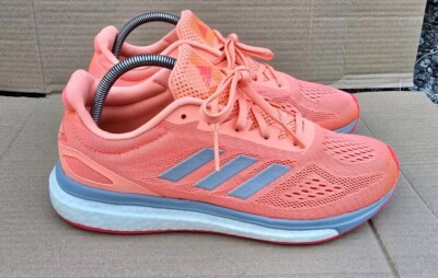 ADIDAS PURE BOOST 23 SNEAKER GRÖßE UK 6,5 KORALLE UND SILBER PUREBOOST TOP 