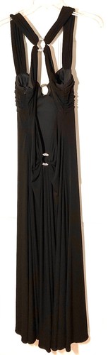 VESTIDO MUJER BETSY ET ADAM NEGRO ESTRÁS OJALES SIN ESPALDA TALLA 10 NUEVO - Imagen 4 de 5