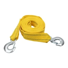 4M Towing Pull Rope Strap Car Tow Cable Steel Hooks Van Road Recovery