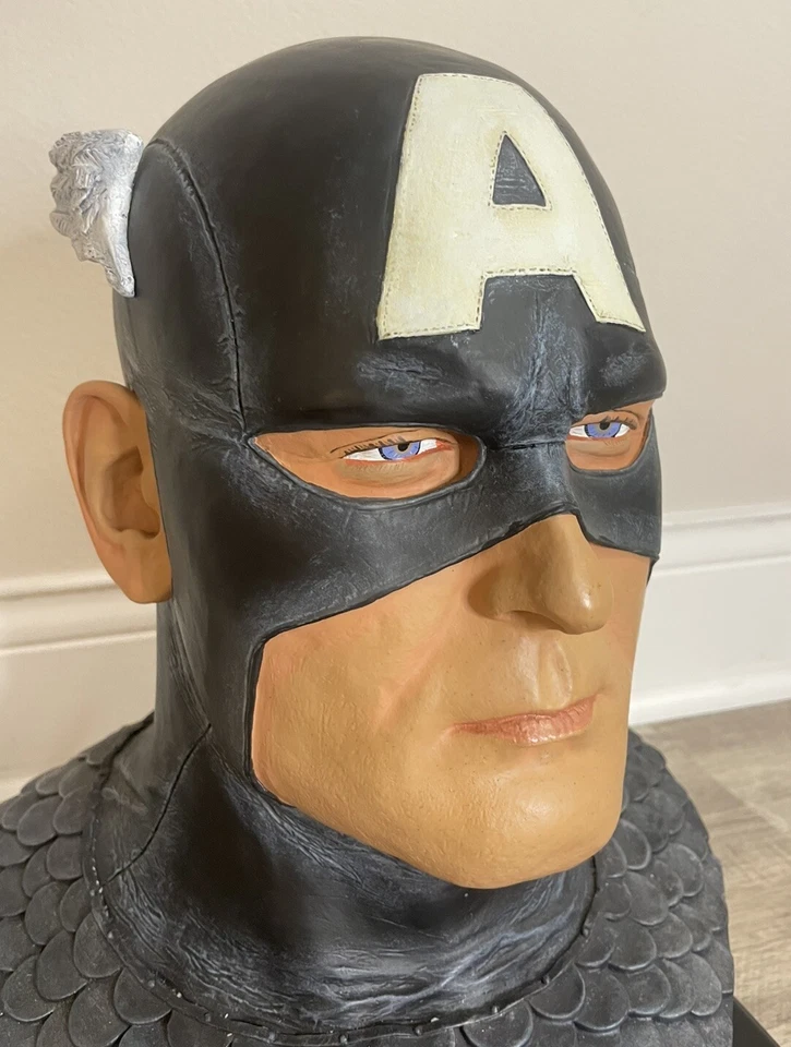 Busto Cabeza Capitán América Tamaño Completo Alex Ross - Dañado - Ver Fotos Foto 2 de 4