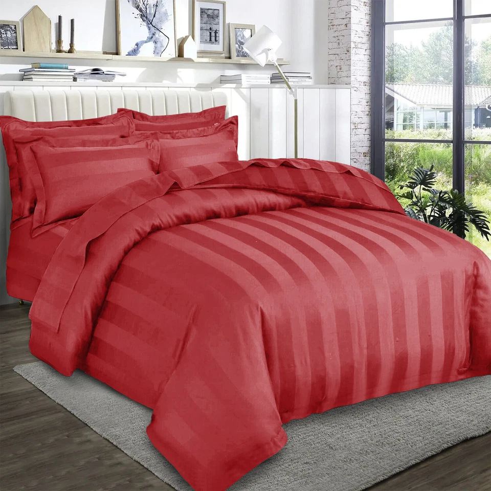 Egyptian Stripe Duvet Quilt Covers Luxury Bedding Set Single Double King Size - Image 4 of 4