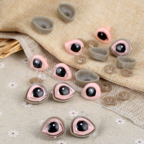 10Pcs Plastic Eyes & Washers Eyelashes For Plush Animals Toys Puppets Child Gift - Picture 18 of 23