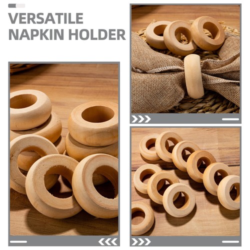10 Pcs Wooden Napkin Rings Handmade Dining Table Napkins Buckles - Picture 9 of 12