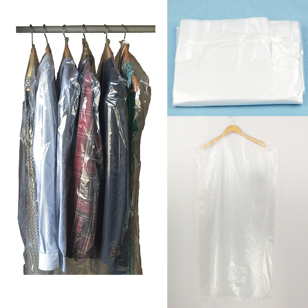 20 bolsas protectoras de polietileno transparentes bolsas de limpieza en seco 38"" de largo Reino Unido