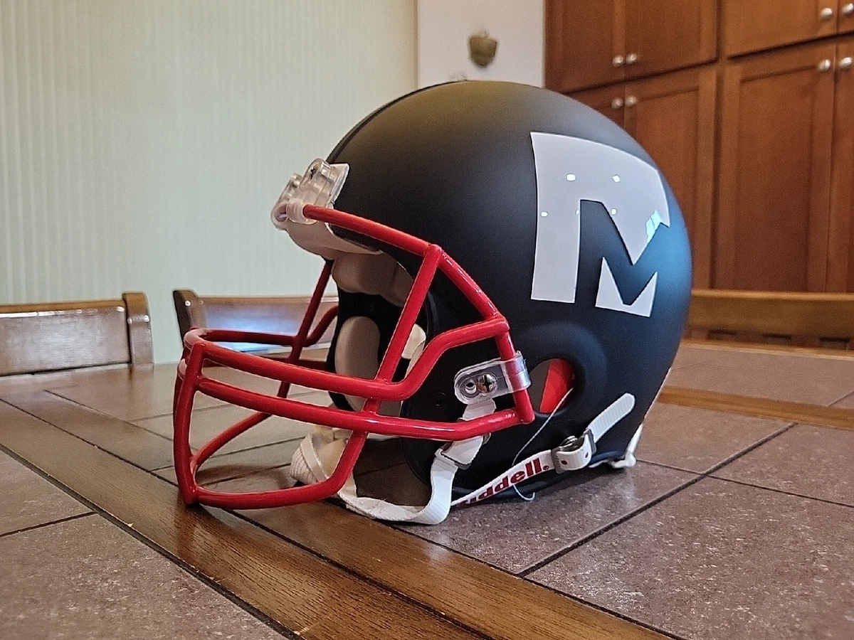 Riddell VSR-4 Youth Full Size Football Helmet Matte Black Red Face