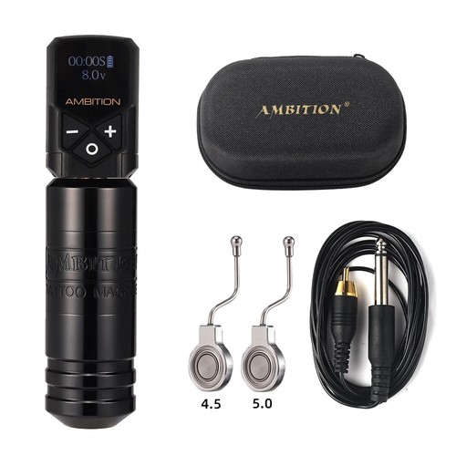 Powerful Brushless Motor 4.0mm-4.5mm-5.0mm Stroke Rotary TattooPen With RCA Cord - Picture 24 of 25