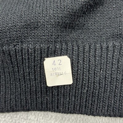 DEADSTOCK VTG 60S 70S MENS BUTTON FRONT ACRYLIC BLACK