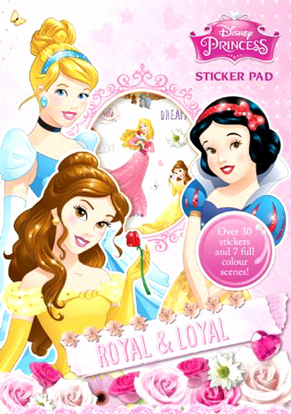 Licensed Disney Princess Girls Sticker Pad Snow White Over 30 Stickers 7 Scenes