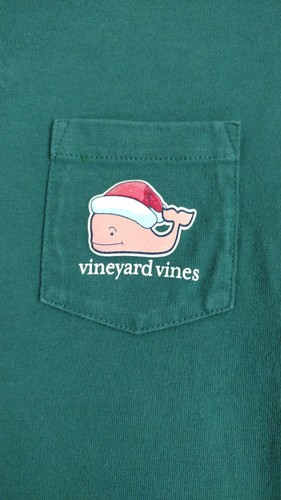 Vineyard Vines Kids Extra Large Size 16 Long Sleeve T-shirt Green Christmas EUC - Picture 3 of 5