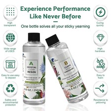 Epoxy Resin 1:1 AB Kit 500ML Art DIY UV Crafts Glass & Water Clear Epoxy Coating