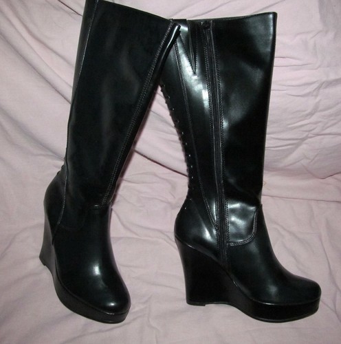 soda black platform boots