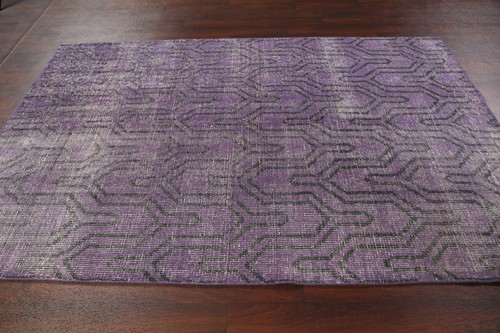 Vintage Style PURPLE Handmade Modern Oushak Oriental Area Rug Wool Carpet 6x8 ft - Picture 9 of 12