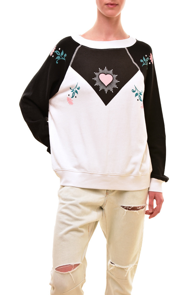 Wildfox Women's Authentic Floral Yoke Sweater Multi Size S RRP BCF83 Wildfox Women's Authentic Floral Yoke Sweater Multi Size S RRP BCF83
