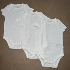 Baby Gap First Favorite 3pk White Body Suite Short Sleeve Size 12-18 Months