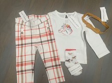NWT Janie and Jack girl 4-piece FALL orange plaid horse equestrian SET 12 18