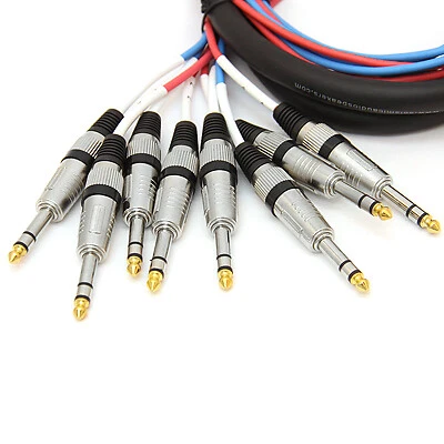 New 8 Channel 5' XLR Male to 1/4" TRS Audio SNAKE CABLE - Image 4 of 4