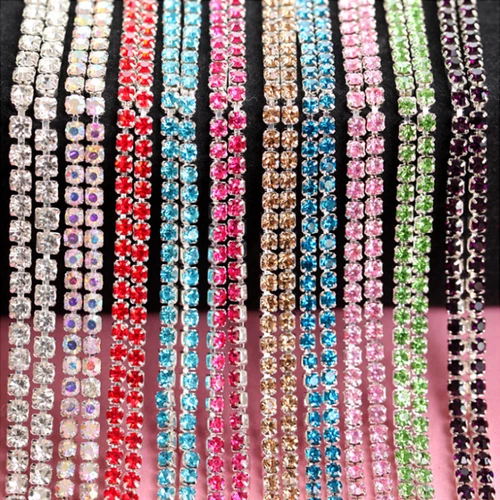 10yard ss4-12 Glass Rhinestone&Colour Chain DIY Close Clear Trim Sewing Crafts - Picture 12 of 41