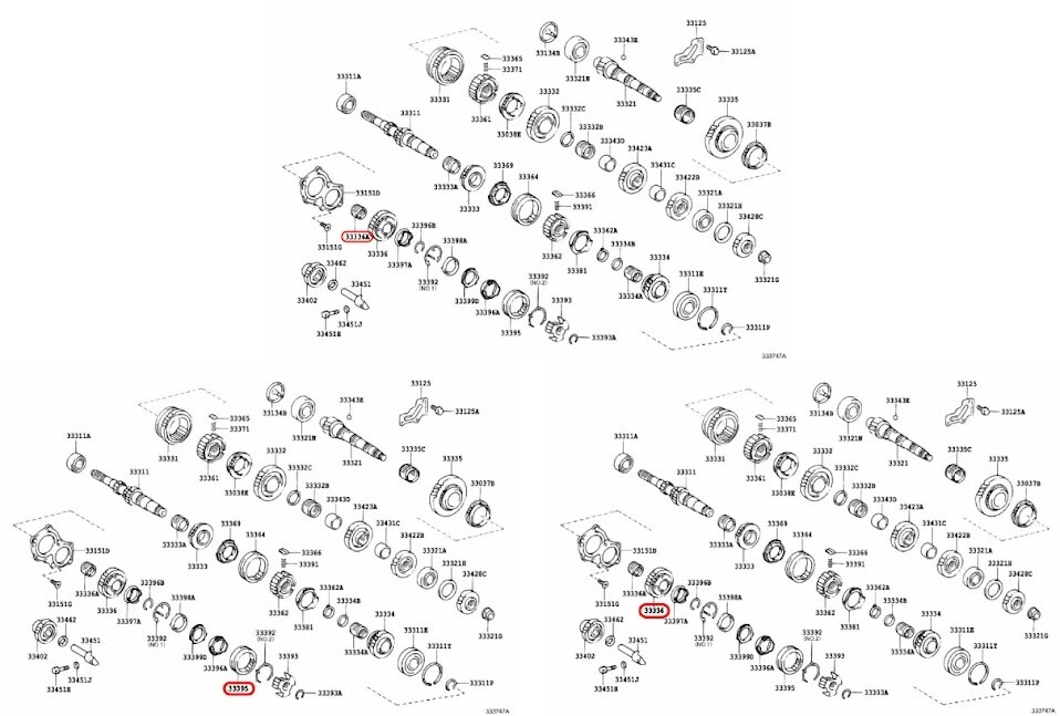 Genuine Toyota 5TH GEAR REPAIR KIT 33336-42020 / 33395-42012 / 90364-28023 F/S - Image 3 of 4